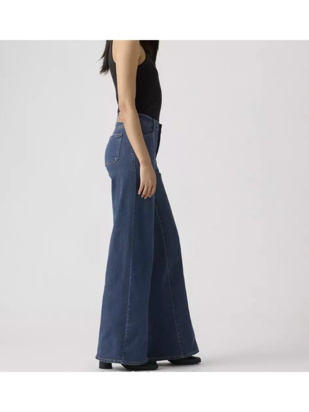 New Levi's 28x32 318 Seamed Wide Leg Women's Jeans Is It Denim Dark Wash - Picture 4 of 6